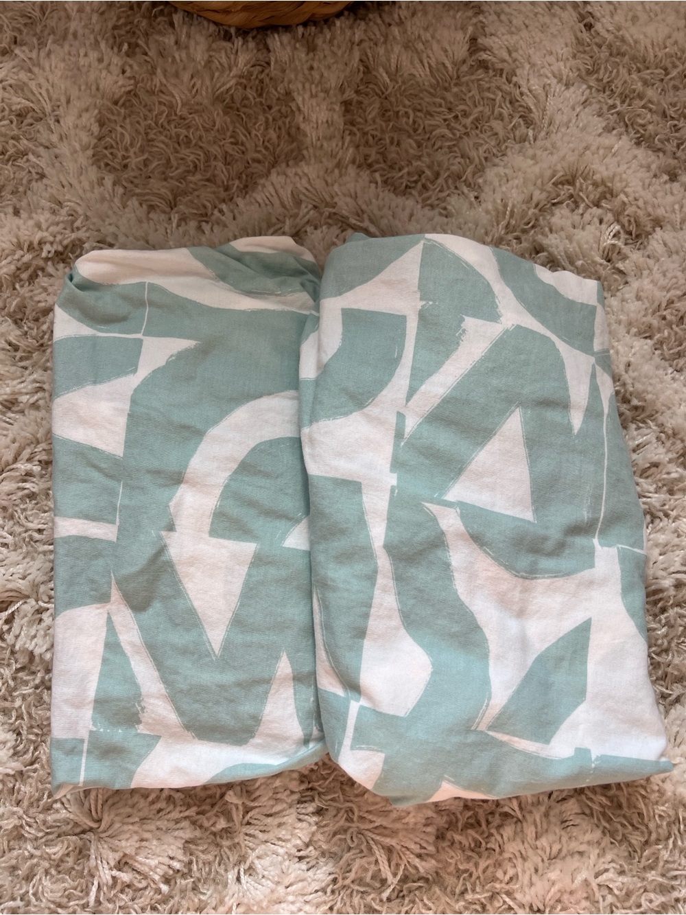 Cloud Island Mint and White Baby crib sheet